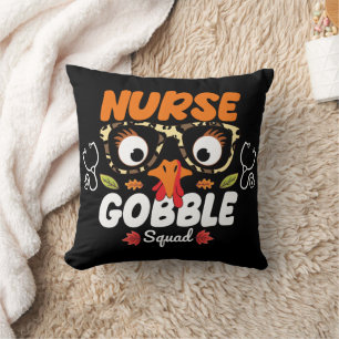 Coussin Infirmière Turquie Gobble Squad Thanksgiving Infir