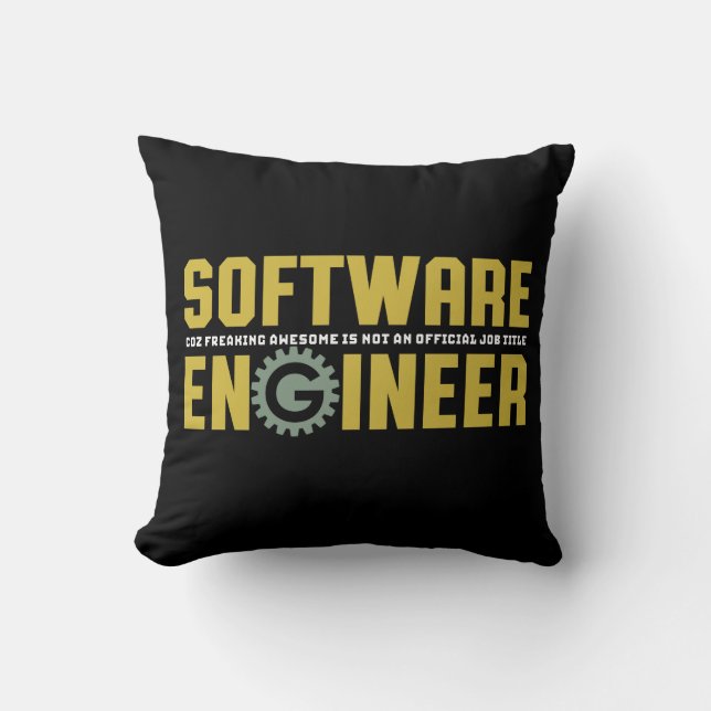 Coussin Ingénieur amusant Ingénieur logiciel et programmeu (Recto)