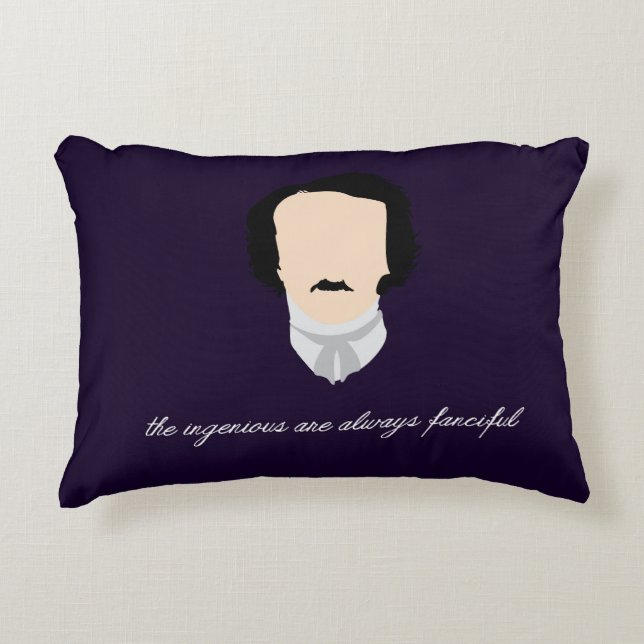 Coussin "ingénieux" d'accent d'Edgar Allen Poe (Devant)