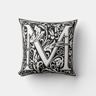 Coussin Initiale décorative "M" de lettre