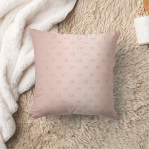 Coussin Initiales du monogramme rose de rougeur or