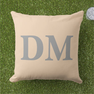 Coussin Initiales élégantes modernes Style simple Rose