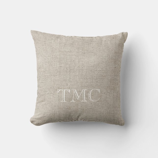 Coussin INITIALES Monogrammes Classiques Linge Neutre Inte (Recto)