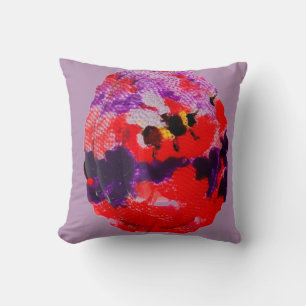 Coussin Insect art Purple, Red Floral Bee