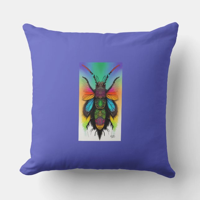 Coussin "Insecte de saumon kéta radioactif" (Recto)