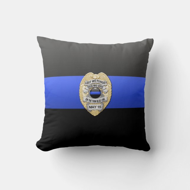 Coussin Insigne de ligne bleue mince (Recto)
