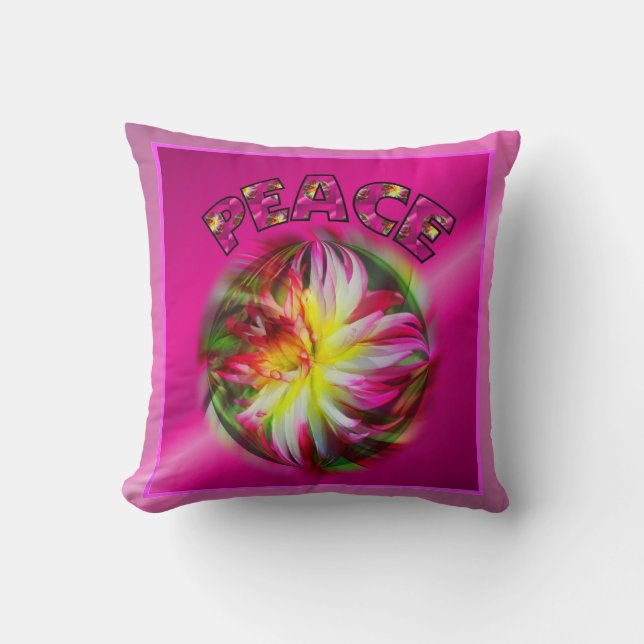 Coussin Inspiration Dahlia Fleur de Paix Vibrant (Recto)