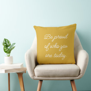 Coussin Inspiration Encourageant Positivité Citation Jaune