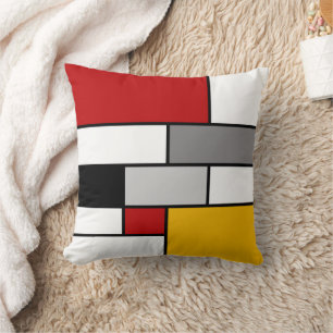 Coussin Inspiration mondrienne colorée