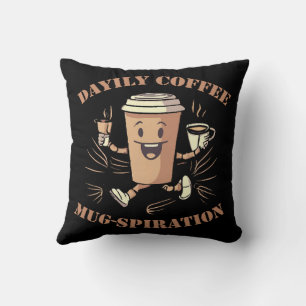 Coussin Inspiration quotidienne de tasse de café
