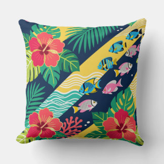 Coussin Inspiration tropicale Okinawa Bingata