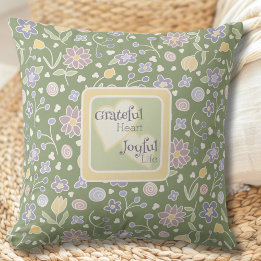 Coussin Inspirational Floral Cottagecore Throw Pillow