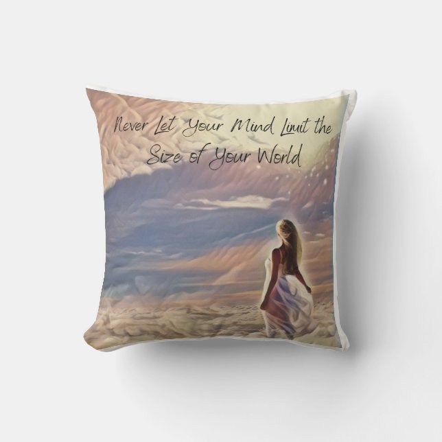 Coussin Inspirationnel, style peinture à l'huile lancer l' (Recto)