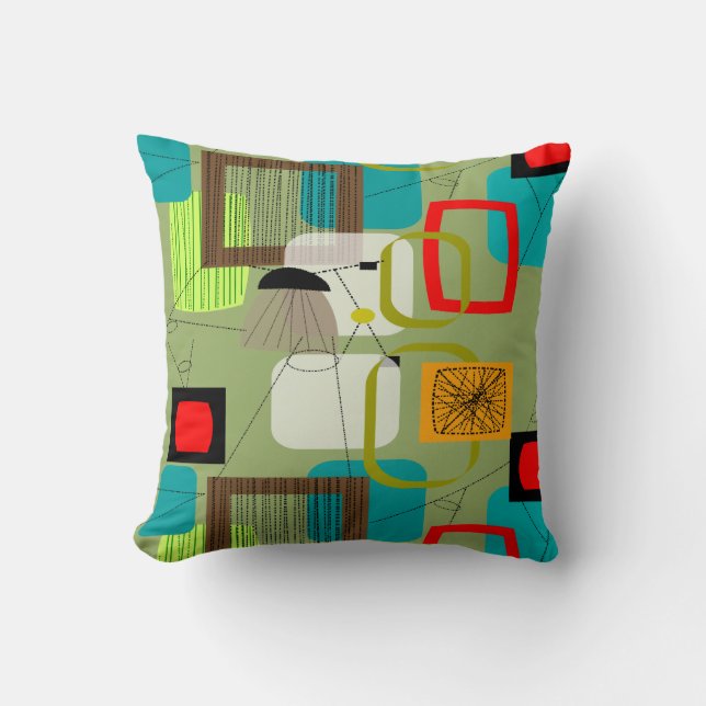 Coussin inspiré moderne #73 de la moitié du siècle (Recto)