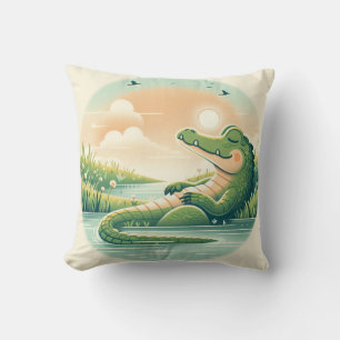 Coussin inspiré par l'alligator