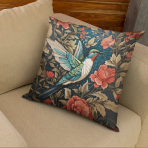 Coussin Inspiré par l'élégant colibri William Morris volan