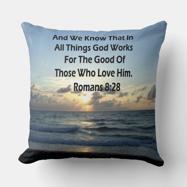 COUSSIN INSPIRING ROMANS 8:28 BIBLE VERSE (Recto)