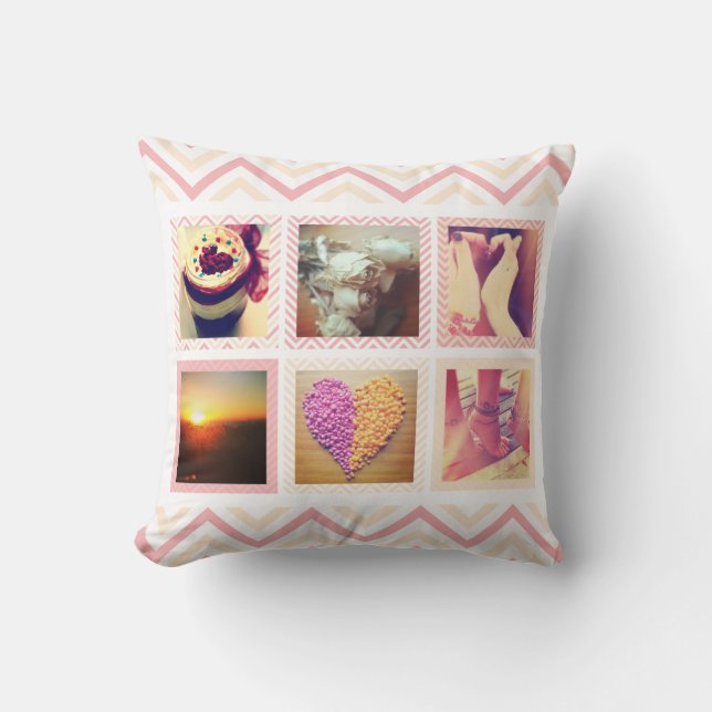 Coussin Instagram Chevron personnalisé (Recto)