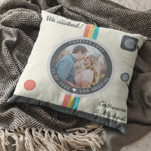 Coussin Instant Camera Couple Photo Anniversaire unique
