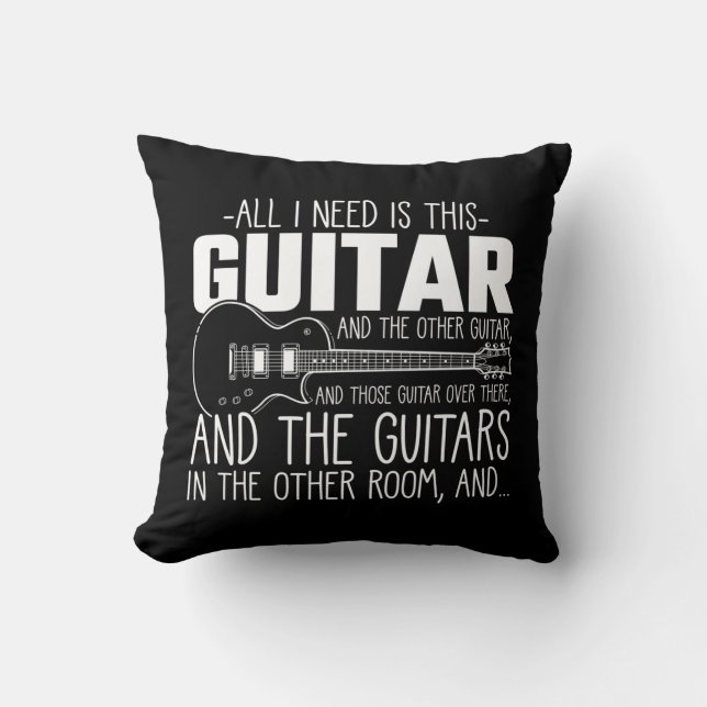 Coussin Instrument de musique musicien accro à la guitare (Recto)
