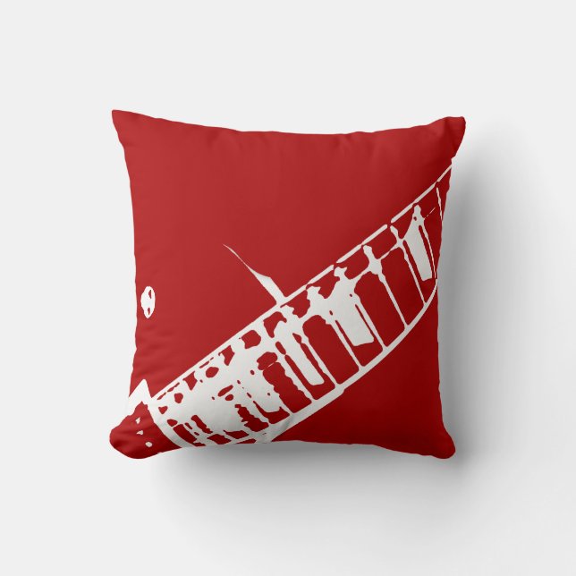Coussin instrument de musique rouge et blanc de timbre de (Recto)