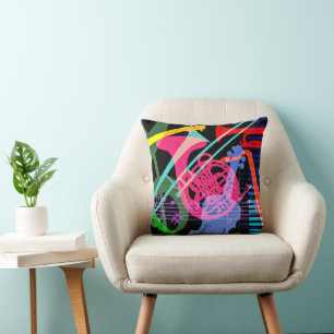 Coussin Instruments de musique design Pop Art
