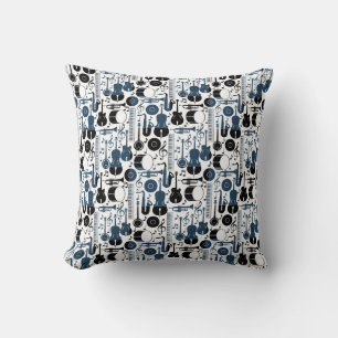 Coussin Instruments de musique motif design 2 tons
