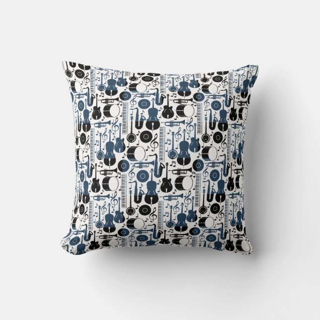 Coussin Instruments de musique motif design 2 tons (Recto)