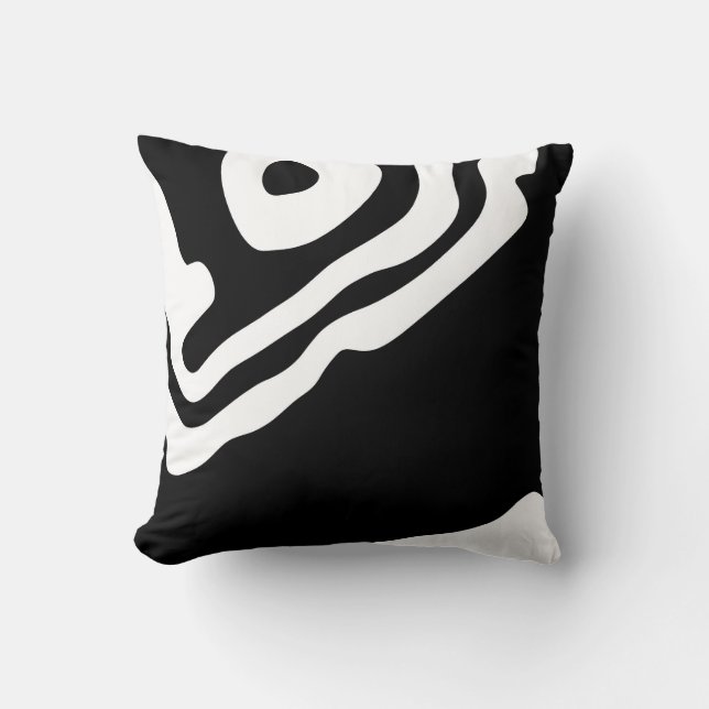 Coussin Into Deep : Abstrait noir & blanc (Recto)