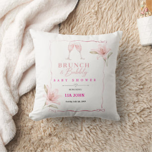 Coussin Invitation de Baby Shower 'Brunch Esthétique & Bul