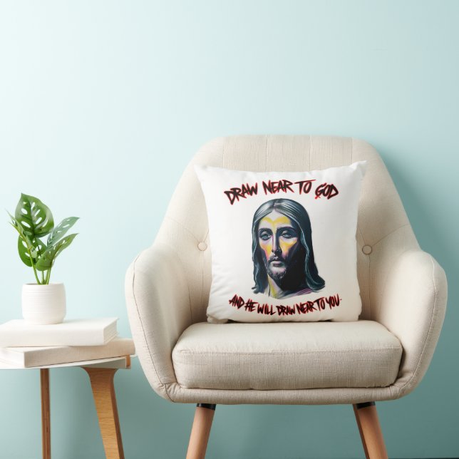 Coussin Invitation divine : Dessiner près de Dieu (Chaise)