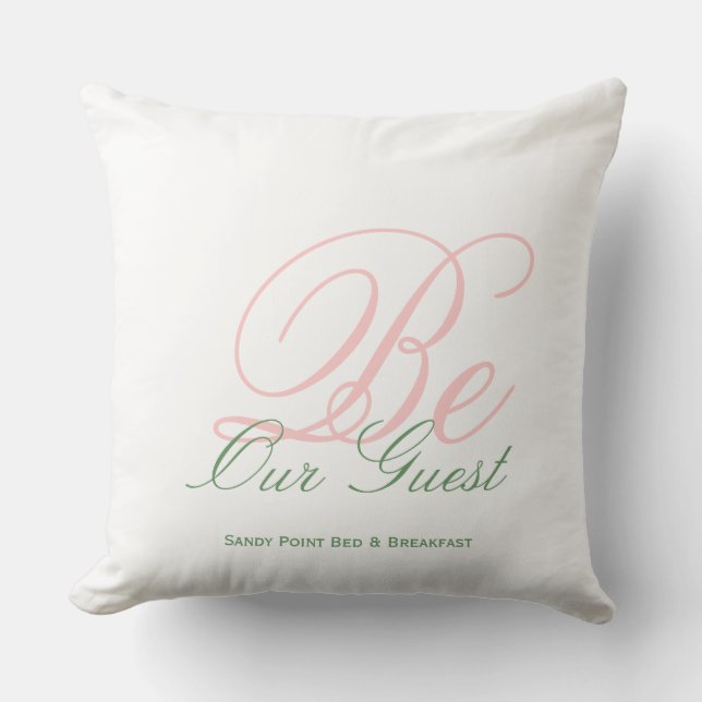 Coussin invité rose et vert (Recto)