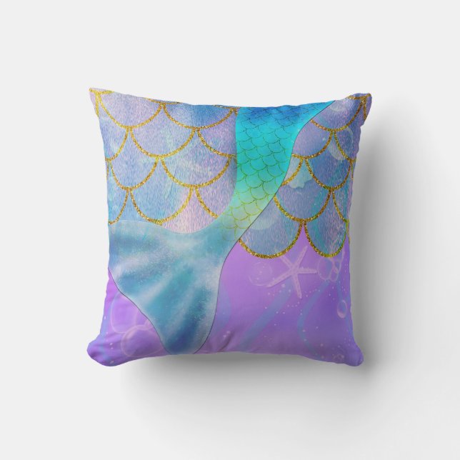 Coussin Iridescent Pearl Shtoujours Sparkle Mermaid Tail (Recto)