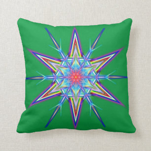 Coussin Iridescente Chatoyante Flocon De Neige Étoile Lanc