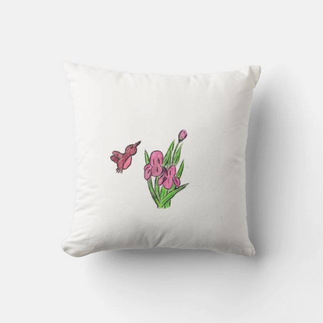 Coussin Iris rose (Recto)
