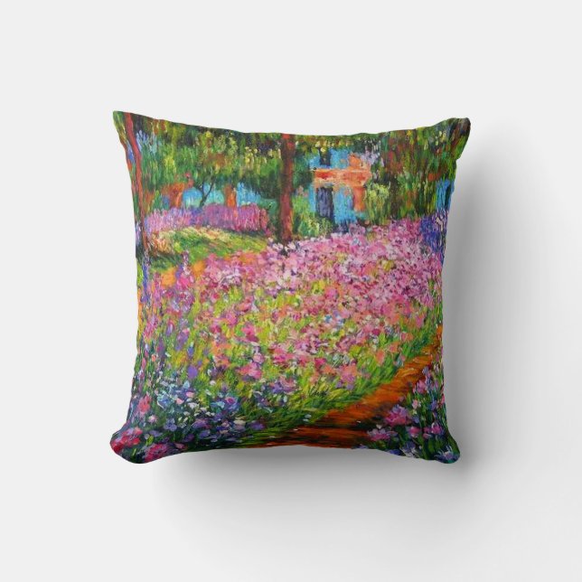 Coussin Iris vintages dans le carreau du jardin de Monet (Recto)