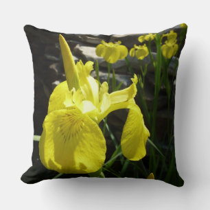 Coussin Irises Jaunes Bright Spring Floral