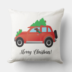 Coussin Irish Setter Conduire une voiture avec un arbre su