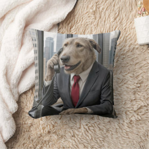 Coussin Irish Wolfhound Business dans un bureau