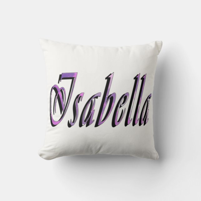Coussin Isabella, Nom, Logo, Poussin Jeu Blanc Filles (Recto)
