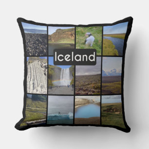 Coussin Islande Collage de paysage d'été