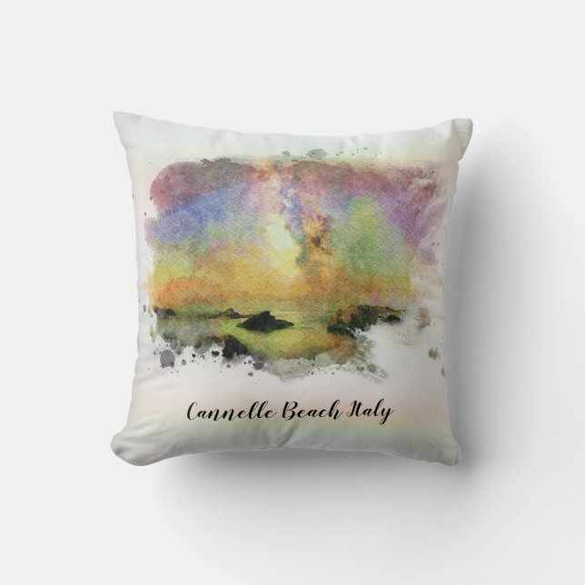 Coussin *~ Italia Cannelle Beach Italie Rainbow Hues (Recto)