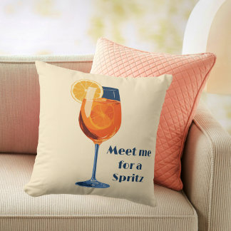 Coussin Italian Cocktail Drink Vintage Retro Happy Hour