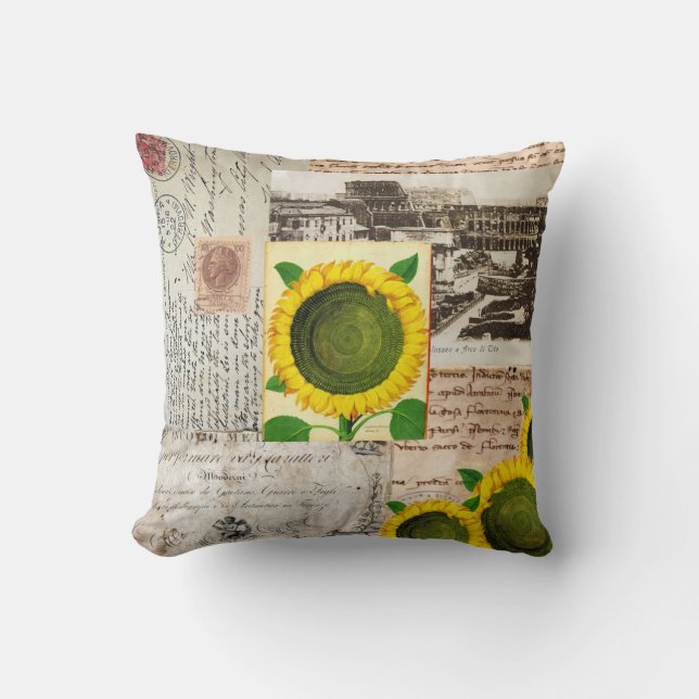 Coussin italien antique de Rome de tournesol (Recto)