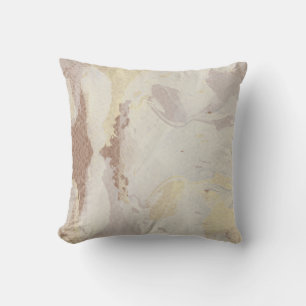 Coussin Ivoire et cuivre à la crème Abstraite artistique