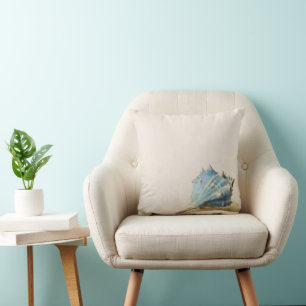 Coussin Ivory Blue Vintage Seashell Beach House