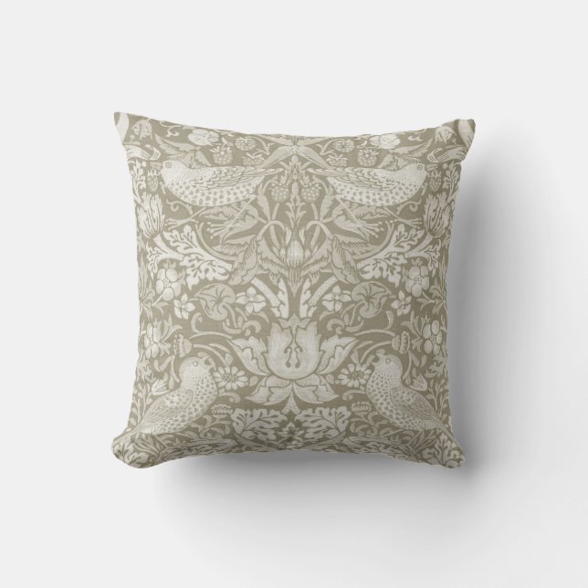 Coussin Ivory, Thief fraise, William Morris (Recto)