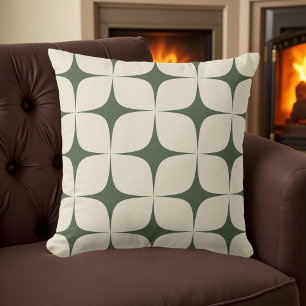 Coussin Ivy & Deep Green Mid Century Moderne Vintage