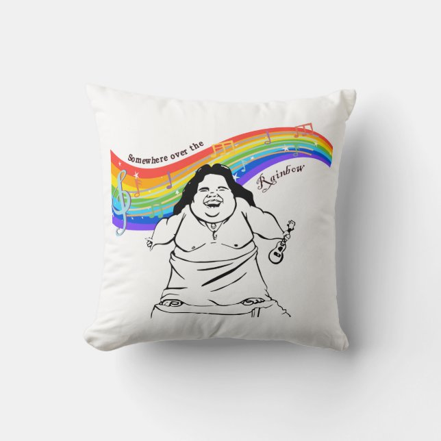 Coussin IZ KamakawiwoPolo quelque part au-dessus de l'arc- (Recto)