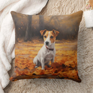 Coussin Jack Russell à l'automne Feuilles automne Inspire